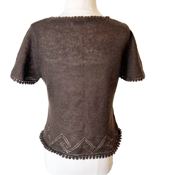 Vintage Moschino Y2K mohair square neck short sleeved sweater - Picture 2 of 6